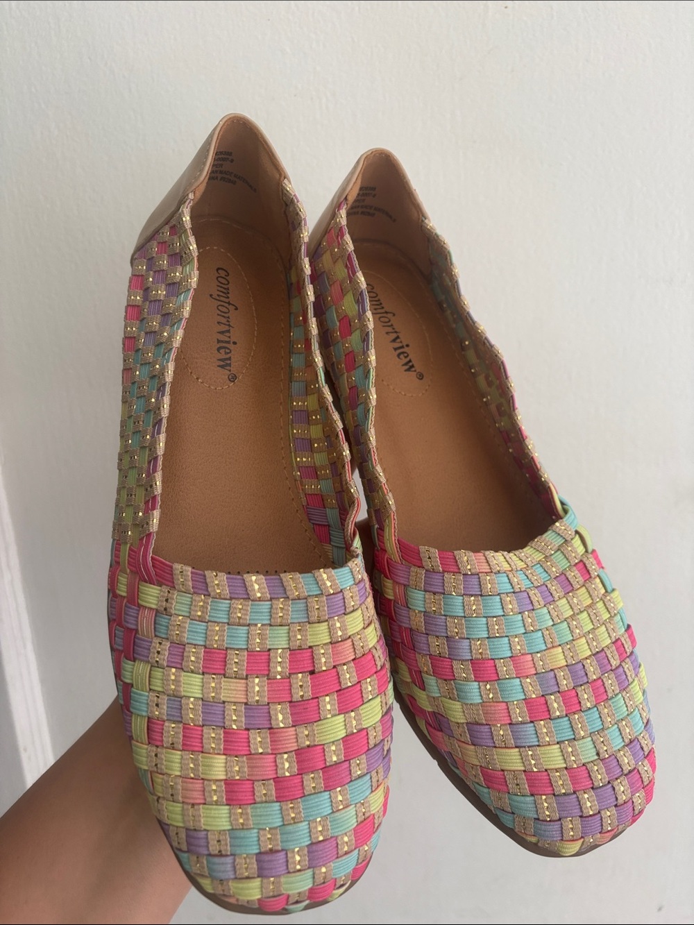 comfortview Pastel Multi-Color Woven Flats